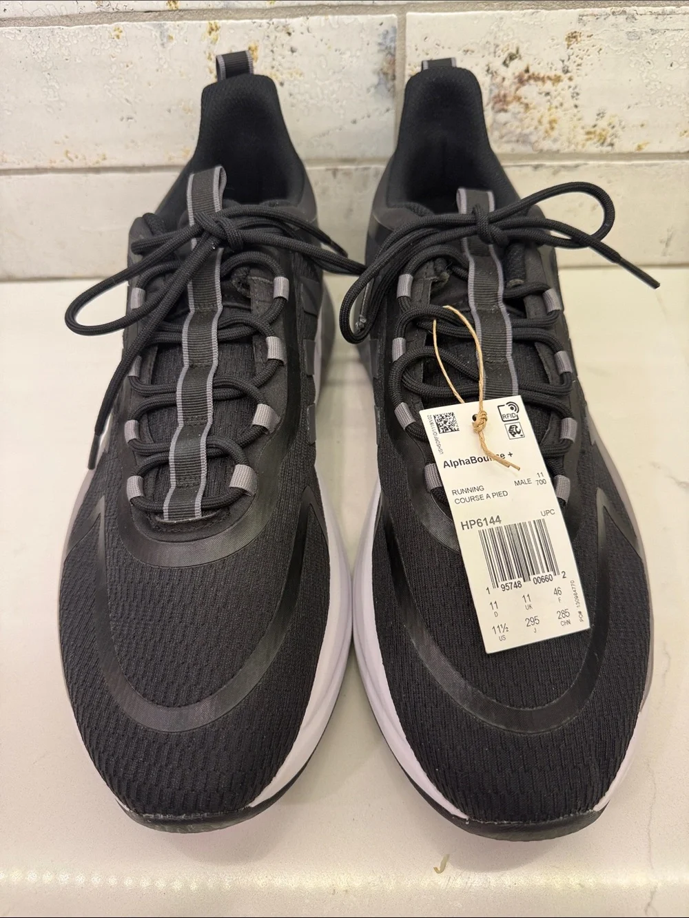 Adidas Alphabounce+ Men’s Running Shoes Size 11 Black White NWT HP6144